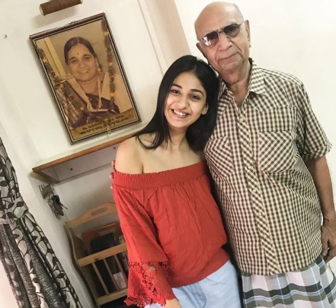 Vidhi Pandya with her grandfather