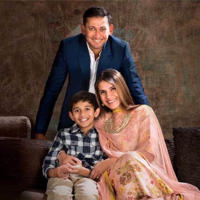 Ajit Agarkar with his family