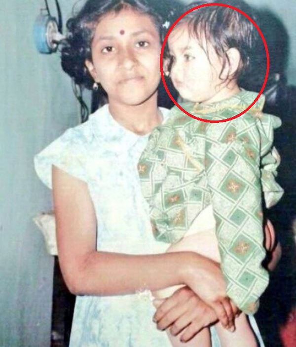 A childhood picture of Pooja Bose