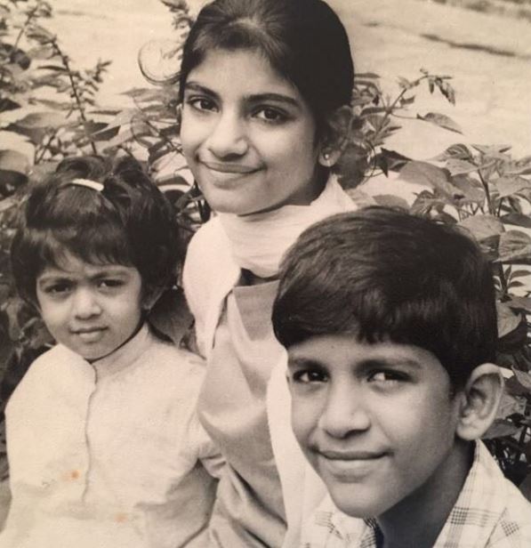 Anand Mahinder (right) in his childhood days with his sisters