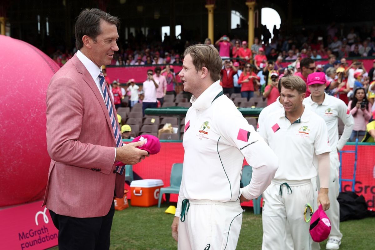 Mcgrath chats with Steven Smith on Jane Mcgrath day