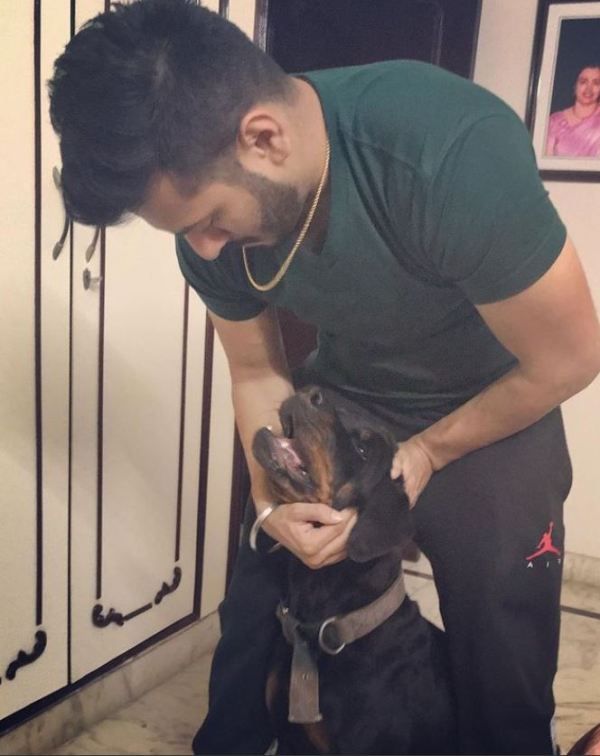 Pukhraj Bhalla with his dog