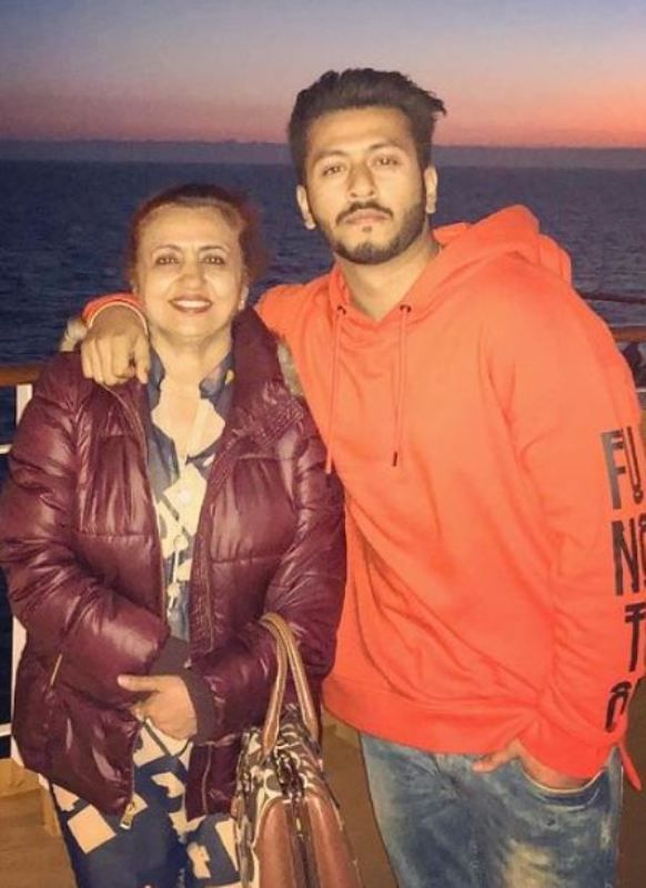 Pukhraj Bhalla with his mother