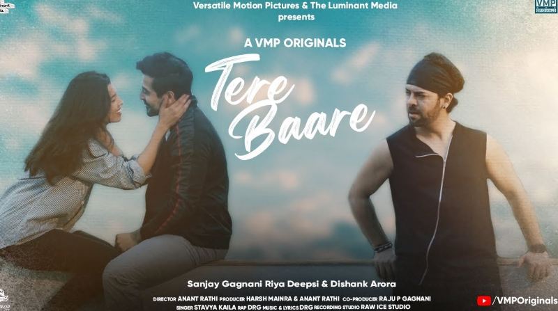 Sanjay Gagnani (right) on the poster of the song Tere Baare