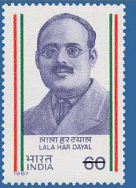 The stamp issued to honour Lala Har Dayal