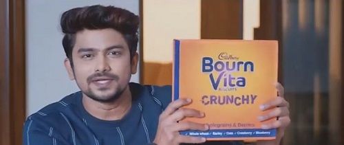 VJ Sunny in the commercial of Bournvita Crunchy