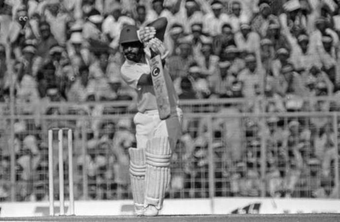 Vishy playing a shot during his ODI inning at Chepauk Madras against England in 1982