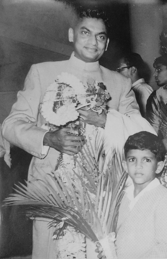 Young Anand Mahindra with his father