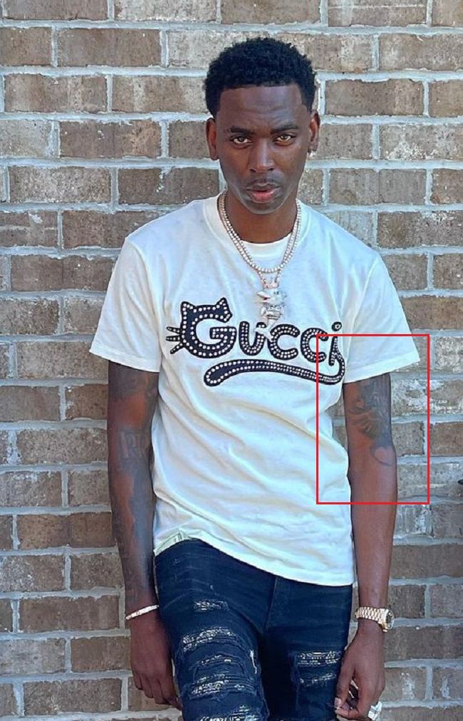 Young Dolph's tattoo on left arm