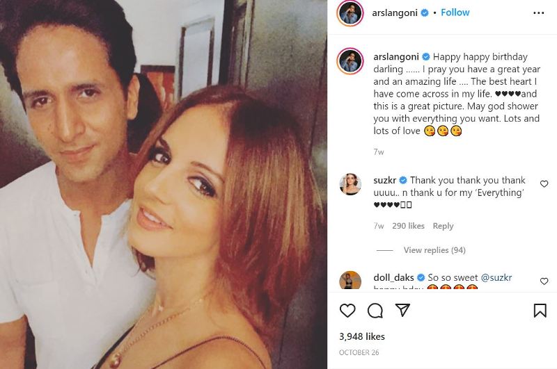 A post by Arslan Goni with Sussanne Khan