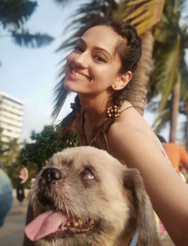 Gurpreet Bedi with her pet dog