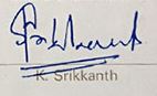 Krishnamachari Srikkanth's signature