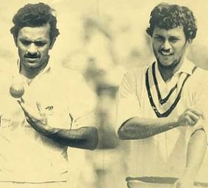 Madan Lal with Roger Binny during a 1983 World Cup match on 20 June against Australia