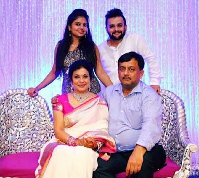 Malini Awasthi with her family