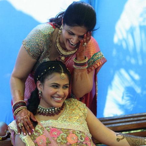 Rachana Jain with her mother