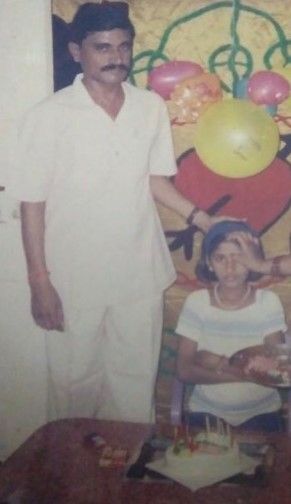 Ruchiraa as a child with her father