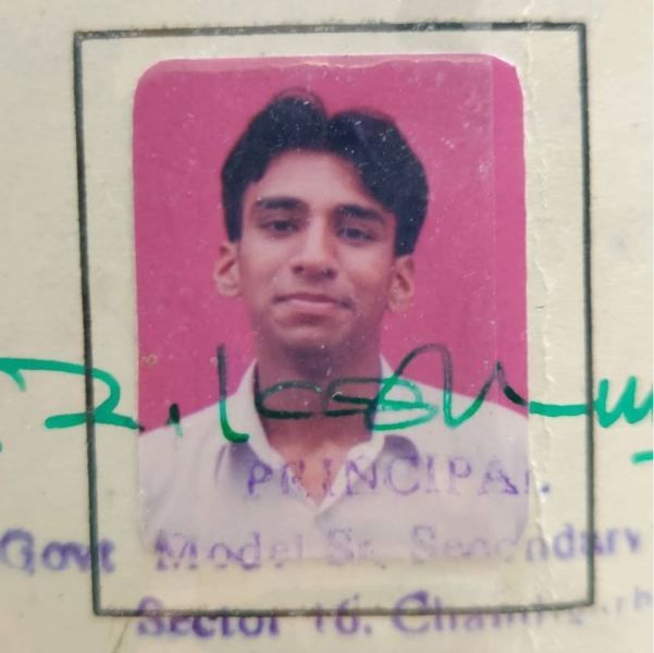 Sahil Khattar's school identity card