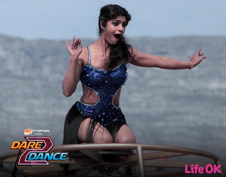 Sayantani Ghosh in a still from the dance reality show Dare 2 Dance