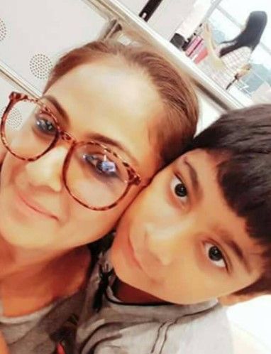 Simran with her son Aadit