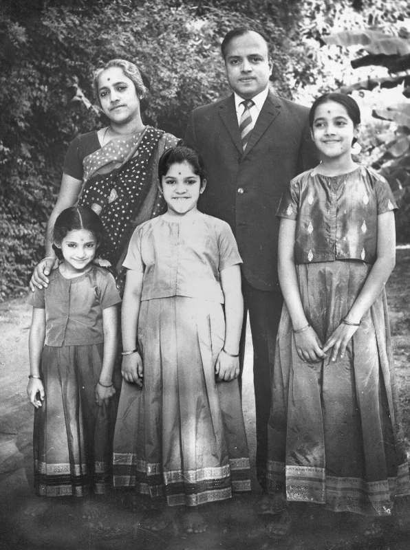 Soumya Swaminathan (right) childhood pictures with her parents and her sisters