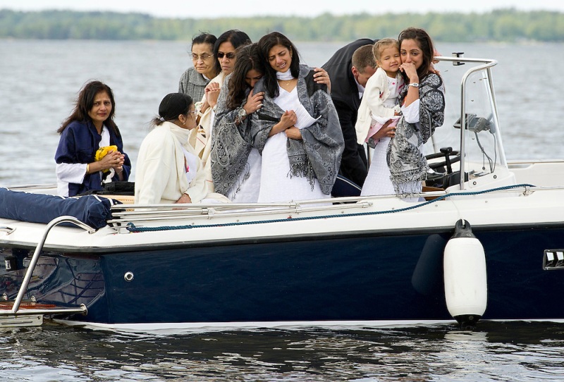 The family of Anni Dewani while scattering the ashes of Anni