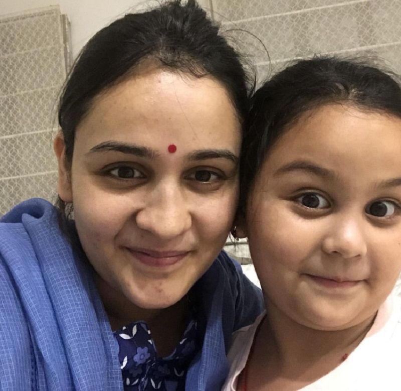 Aparna with her daughter