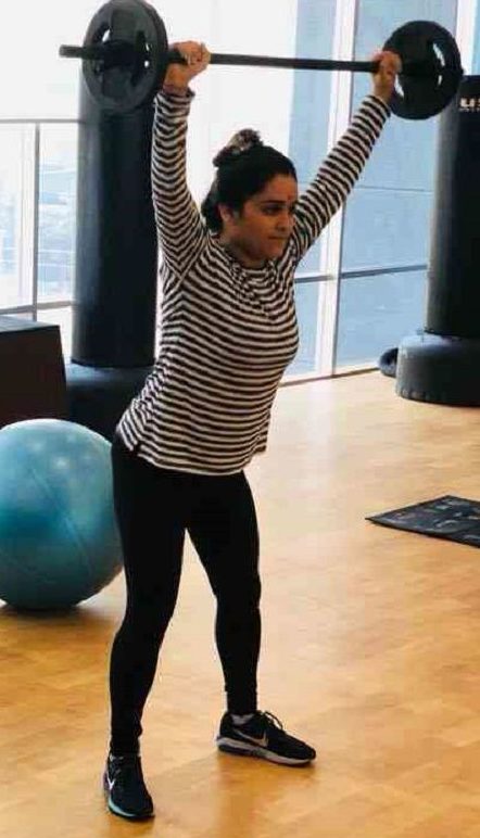 Aparna working out at the gym