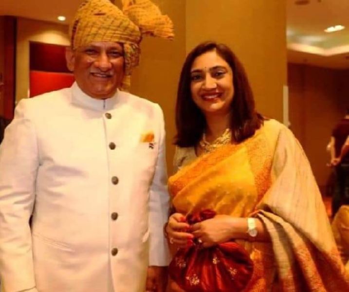 Vijay Rawat's elder brother Bipin Rawat with his wife