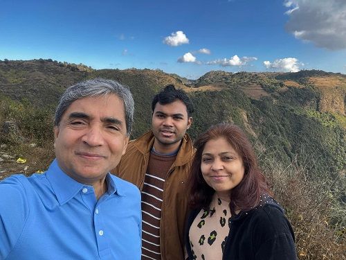 Dr. Rajesh Shah with his wife and son