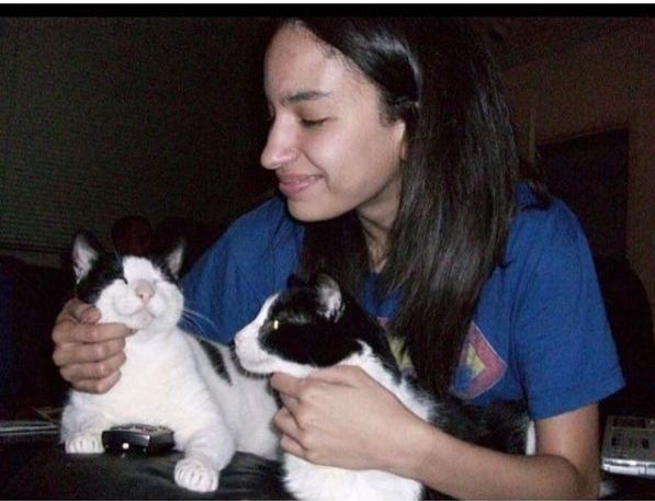 Elena Fernandes with her cats