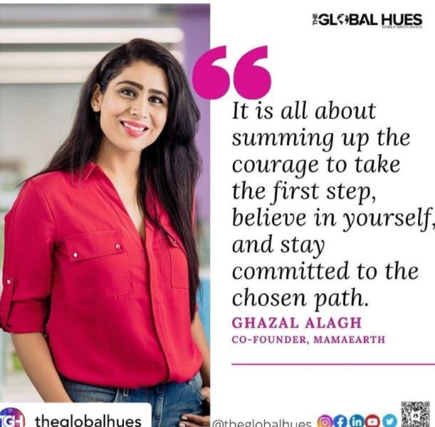 Ghazal Alagh on the cover page of a magazine