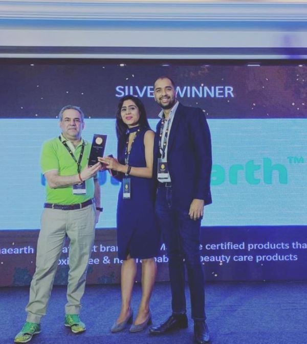 Ghazal while receiving Super Startups Asia Award in 2019