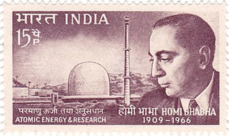 Homi Jehangir Bhabha on a 1966 stamp of India