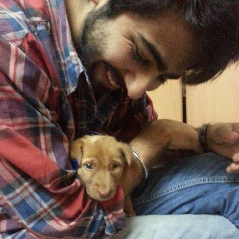 Kapil with his pet dog