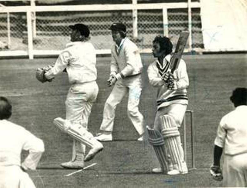 Mohinder Amarnath playing a cut during the Christchurch test in 1976