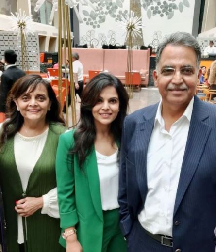 Namita Thapar with her parents