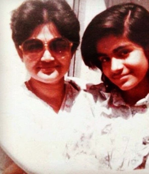 Pankaj as a youngster with her mother