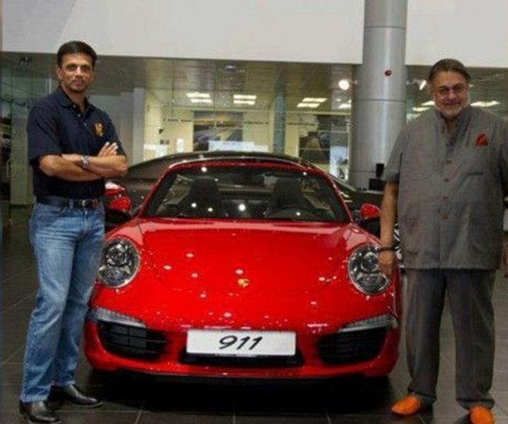 Rahul Dravid with his Porsche 911 Carrera S