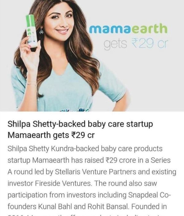 Shilpa Shetty while endorsing the products of Mamaearth Baby Care products