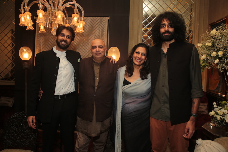 Tarun Tahilani with his wife Sal and sons Anand and Jahan Tahilani