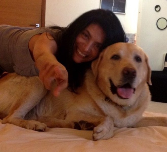Zarina Screwvala with her dog Sprite