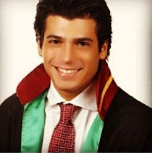 A picture of Can Yaman from his graduation days