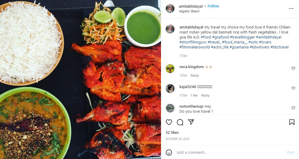 Amitabh Dayal's Instagram post about his eating habits