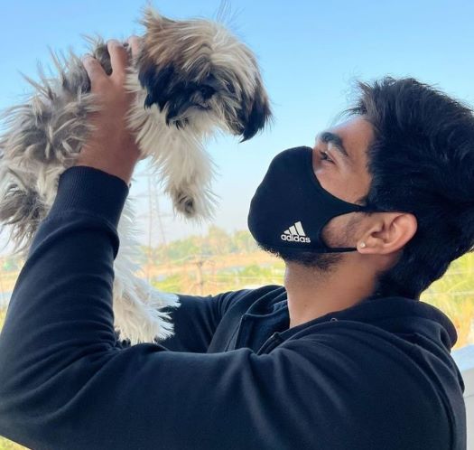 Anil Rathod with his pet dog