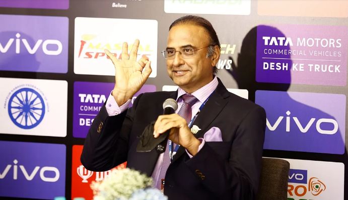 Charu Sharma during a press conference of Vivi Pro Kabbadi League 2022