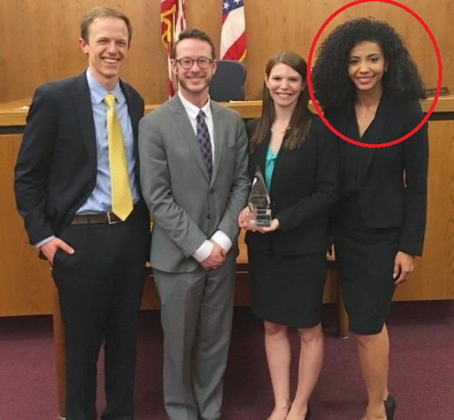 Cheslie with her team at Moot Court Competition in college