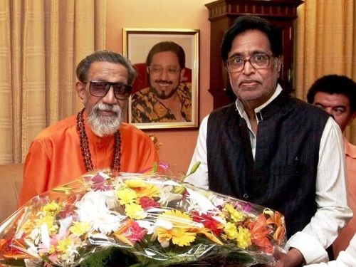 Hridaynath Mangeshkar with Shiv Sena Chief Bal Keshav Thackeray