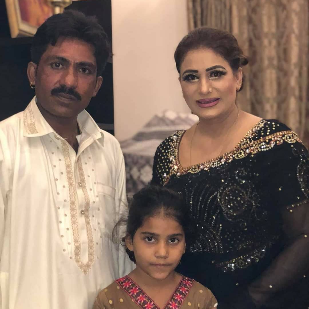 Naseebo Lal with her husband and daughter