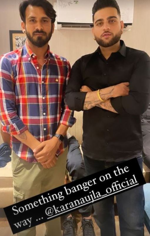 Obed afridi posted a story with Karan Aujla