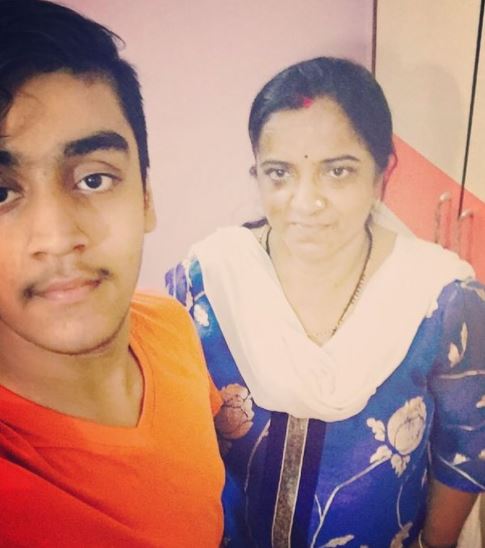 Raghav Sharma with his mother